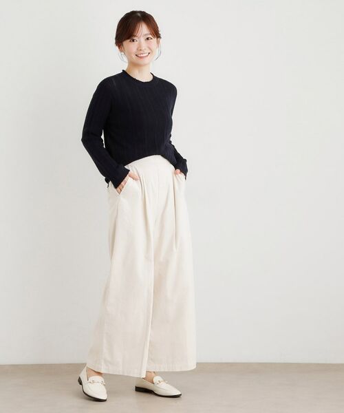 LAURA ASHLEY / ローラ アシュレイ ニット・セーター | 【シーウール】透かし編み プルオーバーニット | 詳細14