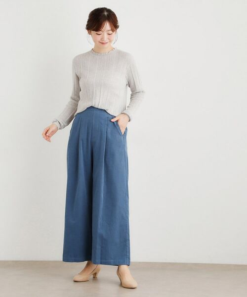 LAURA ASHLEY / ローラ アシュレイ ニット・セーター | 【シーウール】透かし編み プルオーバーニット | 詳細7