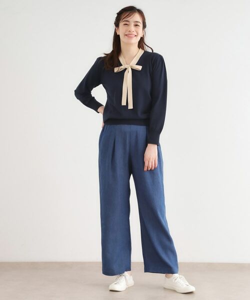 LAURA ASHLEY / ローラ アシュレイ ニット・セーター | 【洗える／ボウタイ／クレリック】プルオーバーニット | 詳細10