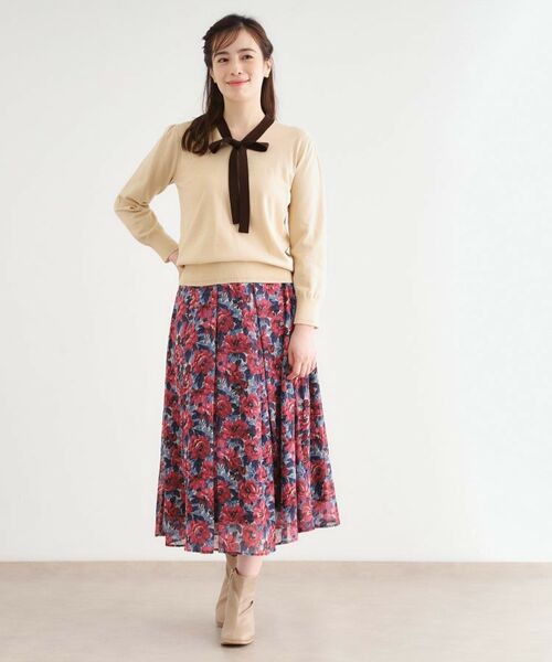 LAURA ASHLEY / ローラ アシュレイ ニット・セーター | 【洗える／ボウタイ／クレリック】プルオーバーニット | 詳細2