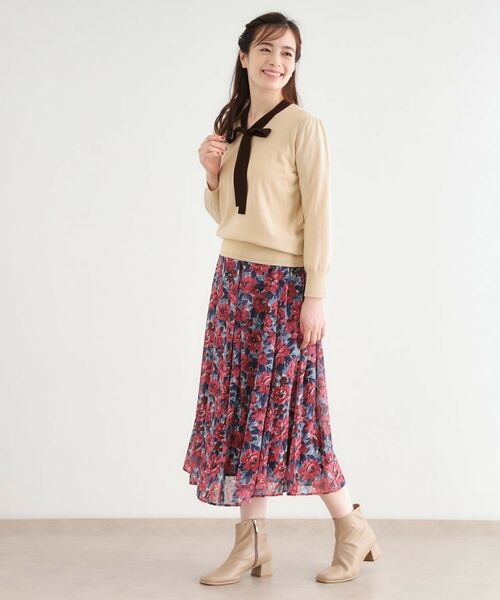 LAURA ASHLEY / ローラ アシュレイ ニット・セーター | 【洗える／ボウタイ／クレリック】プルオーバーニット | 詳細3