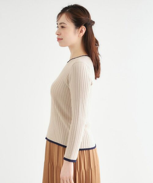 LAURA ASHLEY / ローラ アシュレイ ニット・セーター | 【洗える／ハイゲージ／配色デザイン】プルオーバーニット | 詳細10