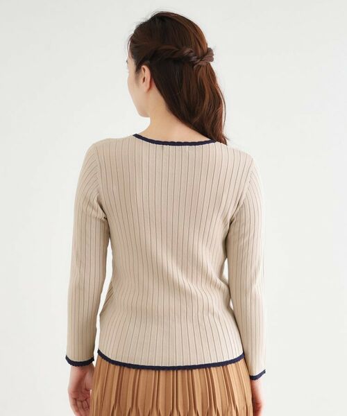 LAURA ASHLEY / ローラ アシュレイ ニット・セーター | 【洗える／ハイゲージ／配色デザイン】プルオーバーニット | 詳細11