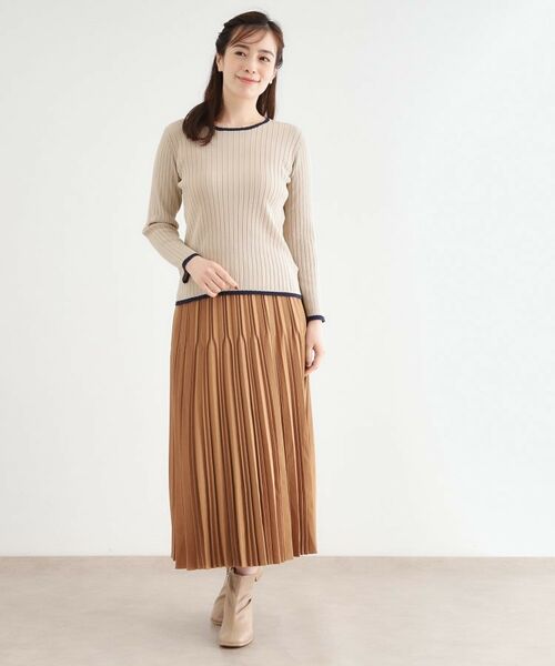 LAURA ASHLEY / ローラ アシュレイ ニット・セーター | 【洗える／ハイゲージ／配色デザイン】プルオーバーニット | 詳細2