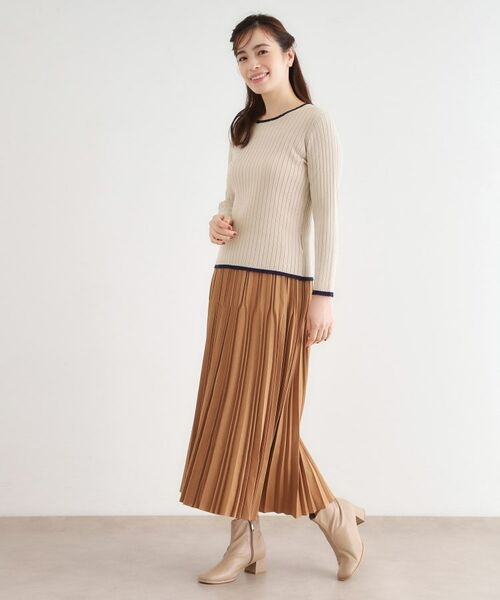 LAURA ASHLEY / ローラ アシュレイ ニット・セーター | 【洗える／ハイゲージ／配色デザイン】プルオーバーニット | 詳細3