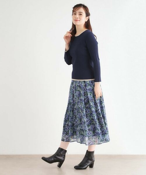 LAURA ASHLEY / ローラ アシュレイ ニット・セーター | 【洗える／ハイゲージ／配色デザイン】プルオーバーニット | 詳細7