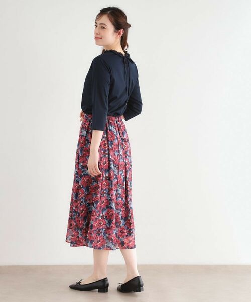 LAURA ASHLEY / ローラ アシュレイ カットソー | 【人気デザイン！7分袖／日本製/コットン100％】シフォンフリルネック カットソー | 詳細15