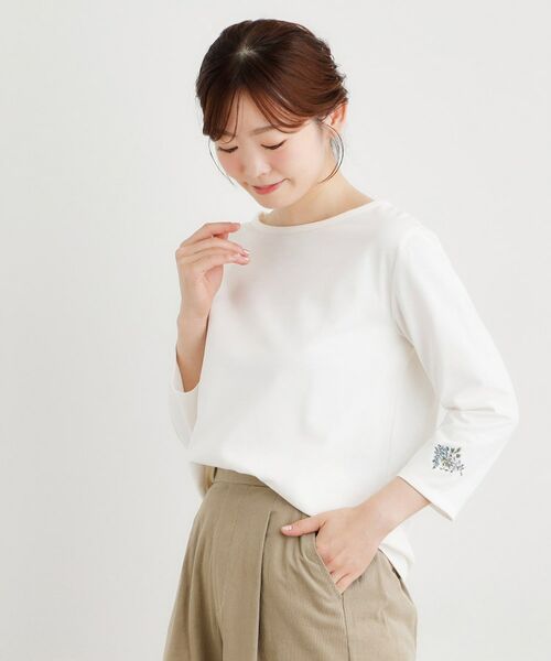 LAURA ASHLEY / ローラ アシュレイ カットソー | 【人気アイテム！袖刺繍あり】デラヴェジャージーカットソー | 詳細1