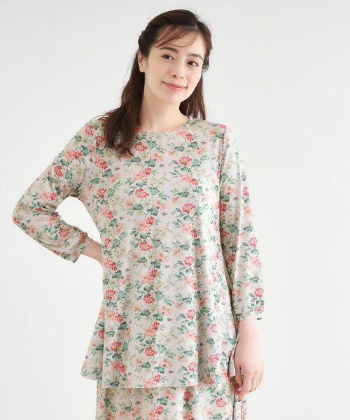 LAURA ASHLEY/ローラ アシュレイ 【洗える/ジャージ素材/同柄アイテムあり】ロミリー柄 チュニック ベージュ(152) 40(L) LAURA ASHLEY/ローラ アシュレイ 【洗える/ジャージ素材/同柄アイテムあり】ロミリー柄 チュニック ベージュ(152) 40(L)