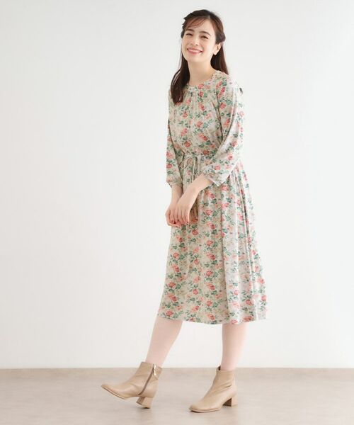 LAURA ASHLEY / ローラ アシュレイ ミニ丈・ひざ丈ワンピース | 【洗える／ジャージ素材／同柄アイテムあり】ロミリー柄 ワンピース | 詳細3