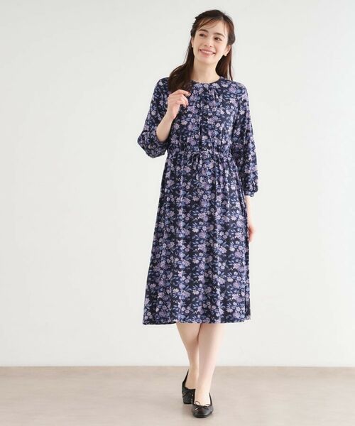 LAURA ASHLEY / ローラ アシュレイ ミニ丈・ひざ丈ワンピース | 【洗える／ジャージ素材／同柄アイテムあり】ロミリー柄 ワンピース | 詳細6