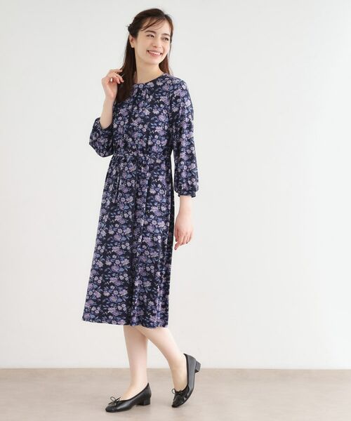 LAURA ASHLEY / ローラ アシュレイ ミニ丈・ひざ丈ワンピース | 【洗える／ジャージ素材／同柄アイテムあり】ロミリー柄 ワンピース | 詳細7