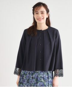 LAURA ASHLEY / ローラ アシュレイ シャツ・ブラウス | 【羽織に使える／ラッセルレース】セルロースブラウス