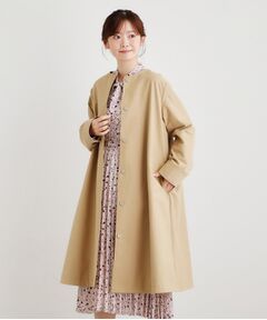 LAURA ASHLEY / ローラ アシュレイ その他アウター | 【袖裏柄あり】ノーカラーロングコート