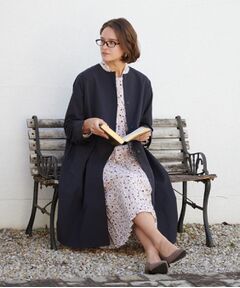 LAURA ASHLEY / ローラ アシュレイ その他アウター | 【袖裏柄あり】ノーカラーロングコート