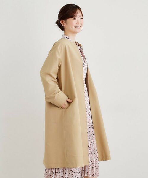 LAURA ASHLEY / ローラ アシュレイ その他アウター | 【袖裏柄あり】ノーカラーロングコート | 詳細1