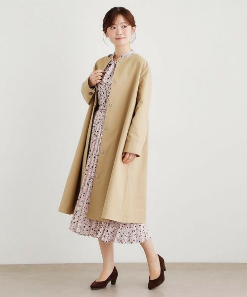 LAURA ASHLEY / ローラ アシュレイ その他アウター | 【袖裏柄あり】ノーカラーロングコート | 詳細2