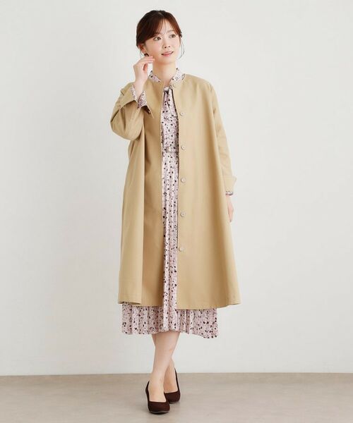 LAURA ASHLEY / ローラ アシュレイ その他アウター | 【袖裏柄あり】ノーカラーロングコート | 詳細3