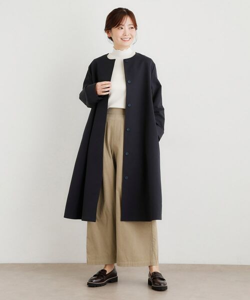 LAURA ASHLEY / ローラ アシュレイ その他アウター | 【袖裏柄あり】ノーカラーロングコート | 詳細7