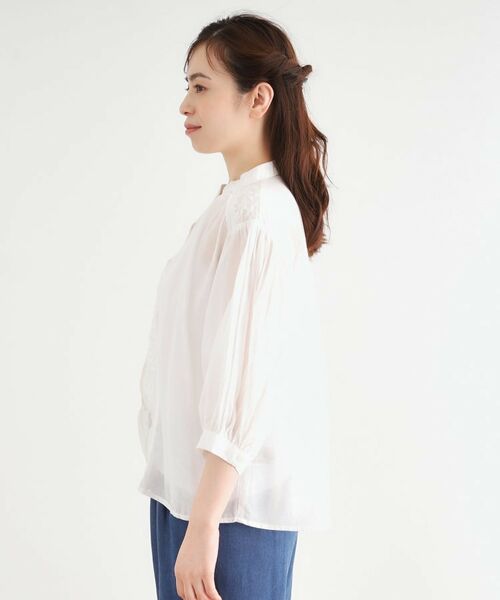 LAURA ASHLEY / ローラ アシュレイ シャツ・ブラウス | 【七分袖／洗える／インド刺繍／羽織に使える】レーヨン混ブラウス | 詳細6