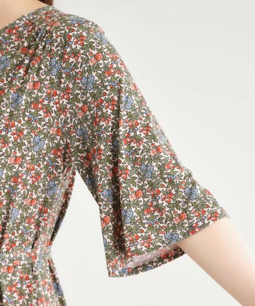 LAURA ASHLEY / ローラ アシュレイ ミニ丈・ひざ丈ワンピース | 【大好評!WEB限定/5分袖/洗える/ジャージ素材/M-LL3サイズ】アイレソン柄ワンピース | 詳細13