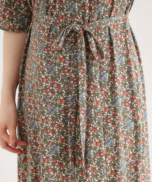 LAURA ASHLEY / ローラ アシュレイ ミニ丈・ひざ丈ワンピース | 【大好評!WEB限定/5分袖/洗える/ジャージ素材/M-LL3サイズ】アイレソン柄ワンピース | 詳細14