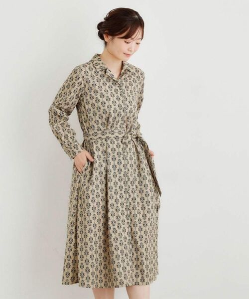 LAURA ASHLEY / ローラ アシュレイ ミニ丈・ひざ丈ワンピース | 【WEB限定/洗える/M‐LL 3サイズ/羽織に使える】シュルートン柄コーデュロイワンピース | 詳細19