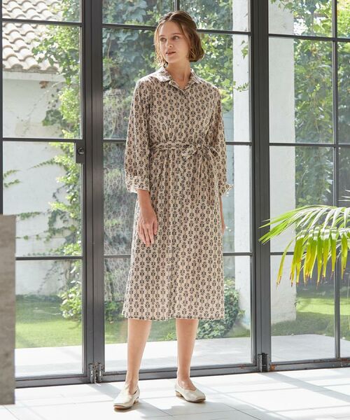 LAURA ASHLEY / ローラ アシュレイ ミニ丈・ひざ丈ワンピース | 【WEB限定/洗える/M‐LL 3サイズ/羽織に使える】シュルートン柄コーデュロイワンピース | 詳細20