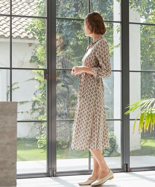 LAURA ASHLEY / ローラ アシュレイ ミニ丈・ひざ丈ワンピース | 【WEB限定/洗える/M‐LL 3サイズ/羽織に使える】シュルートン柄コーデュロイワンピース | 詳細22