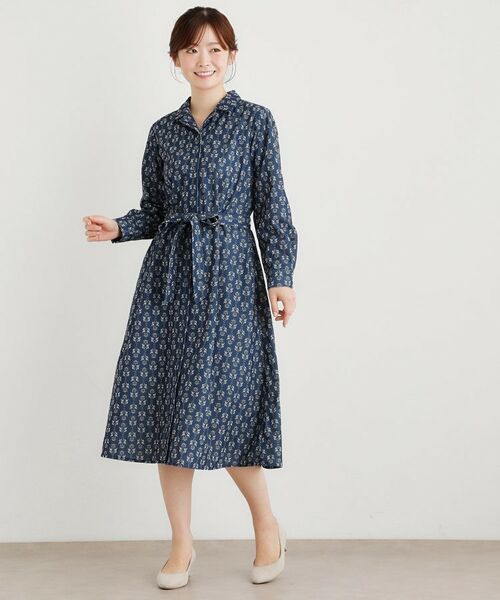 LAURA ASHLEY / ローラ アシュレイ ミニ丈・ひざ丈ワンピース | 【WEB限定/洗える/M‐LL 3サイズ/羽織に使える】シュルートン柄コーデュロイワンピース | 詳細6