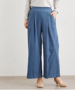 LAURA ASHLEY / ローラ アシュレイ パンツ | 【Sサイズあり／ウエストゴム】細畝コーデュロイ セミワイドパンツ