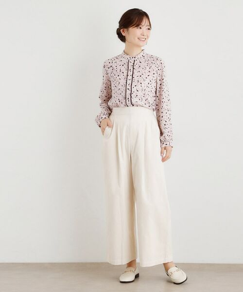 LAURA ASHLEY / ローラ アシュレイ パンツ | 【Sサイズあり/ウエストゴム】細畝コーデュロイ セミワイドパンツ | 詳細2