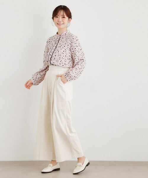 LAURA ASHLEY / ローラ アシュレイ パンツ | 【Sサイズあり/ウエストゴム】細畝コーデュロイ セミワイドパンツ | 詳細3