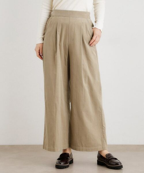 LAURA ASHLEY / ローラ アシュレイ パンツ | 【Sサイズあり/ウエストゴム】細畝コーデュロイ セミワイドパンツ | 詳細5