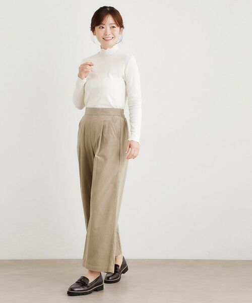 LAURA ASHLEY / ローラ アシュレイ パンツ | 【Sサイズあり/ウエストゴム】細畝コーデュロイ セミワイドパンツ | 詳細7