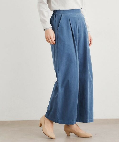 LAURA ASHLEY / ローラ アシュレイ パンツ | 【Sサイズあり/ウエストゴム】細畝コーデュロイ セミワイドパンツ | 詳細9