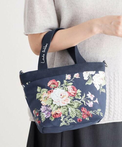 LAURA ASHLEY / ローラ アシュレイ トートバッグ | ローズモア柄 トートバッグ S(ブルー(193))