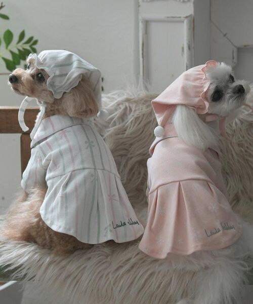 LAURA ASHLEY / ローラ アシュレイ ペットグッズ | 【パジャマ・帽子セット/面ファスナー仕様】スノー フレーク柄 ドッグウエア | 詳細10