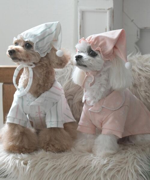 LAURA ASHLEY / ローラ アシュレイ ペットグッズ | 【パジャマ・帽子セット/面ファスナー仕様】スノー フレーク柄 ドッグウエア | 詳細11