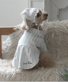 LAURA ASHLEY / ローラ アシュレイ ペットグッズ | 【パジャマ・帽子セット/面ファスナー仕様】ペインタリー ボウ ストライプ柄 ドッグウエア