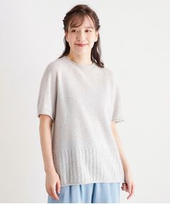 LAURA ASHLEY / ローラ アシュレイ カットソー | 【日本製/ワンマイルウエア/メリノウール混100%】 半袖プルオーバー