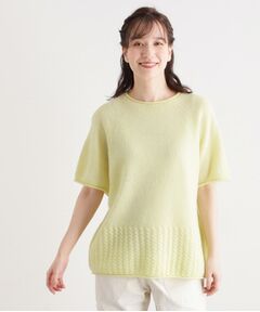 LAURA ASHLEY / ローラ アシュレイ カットソー | 【日本製/ワンマイルウエア/メリノウール混100%】 半袖プルオーバー