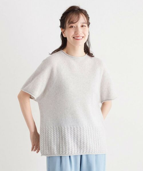 LAURA ASHLEY / ローラ アシュレイ カットソー | 【日本製/ワンマイルウエア/メリノウール混100%】 半袖プルオーバー | 詳細1