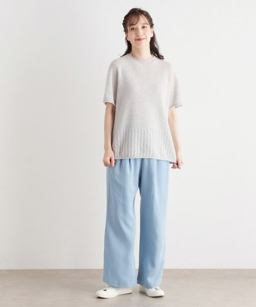 LAURA ASHLEY / ローラ アシュレイ カットソー | 【日本製/ワンマイルウエア/メリノウール混100%】 半袖プルオーバー | 詳細3