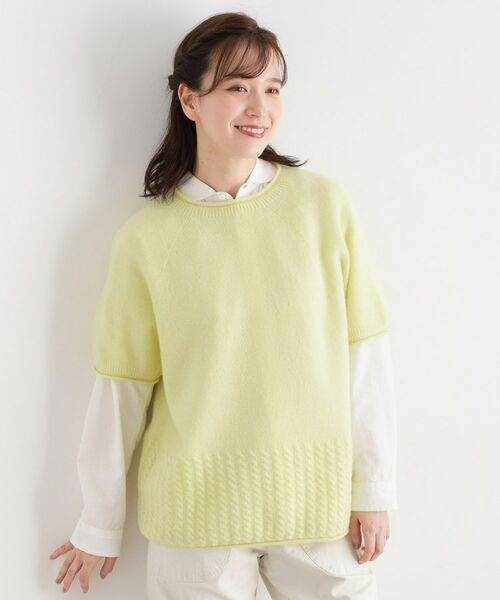 LAURA ASHLEY / ローラ アシュレイ カットソー | 【日本製/ワンマイルウエア/メリノウール混100%】 半袖プルオーバー | 詳細5