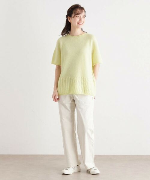 LAURA ASHLEY / ローラ アシュレイ カットソー | 【日本製/ワンマイルウエア/メリノウール混100%】 半袖プルオーバー | 詳細7