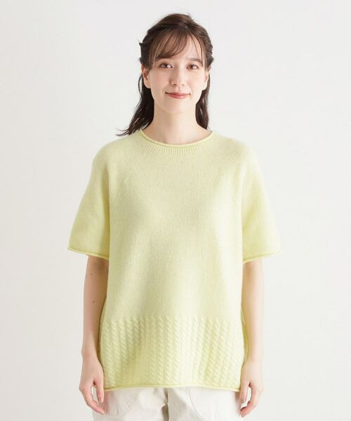 LAURA ASHLEY / ローラ アシュレイ カットソー | 【日本製/ワンマイルウエア/メリノウール混100%】 半袖プルオーバー | 詳細9