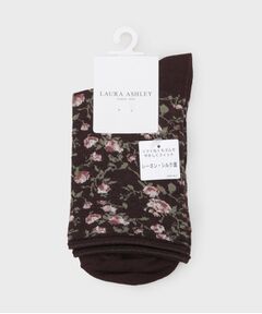 LAURA ASHLEY / ローラ アシュレイ ソックス | タルラ柄 レーヨンシルク混 クルーソックス