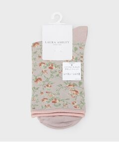 LAURA ASHLEY / ローラ アシュレイ ソックス | タルラ柄 レーヨンシルク混 クルーソックス