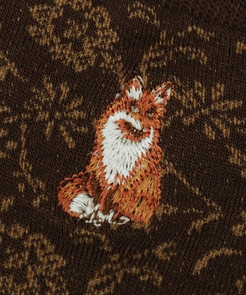 LAURA ASHLEY / ローラ アシュレイ ソックス | フォックス刺繍 レーヨンシルク混 クルーソックス | 詳細6
